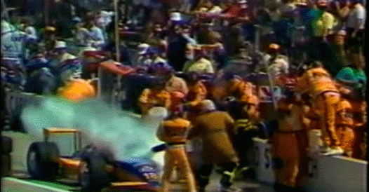 Michael Andretti Pit fire
