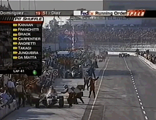 Tony Kanaan pit fire CART Mexico 2002