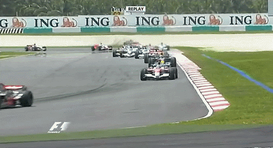 First lap incidents 2008 Malaysian GP