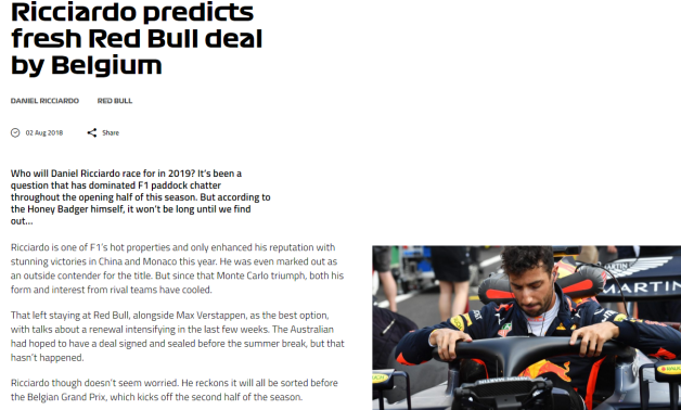 F1 dot com - Ricciardo