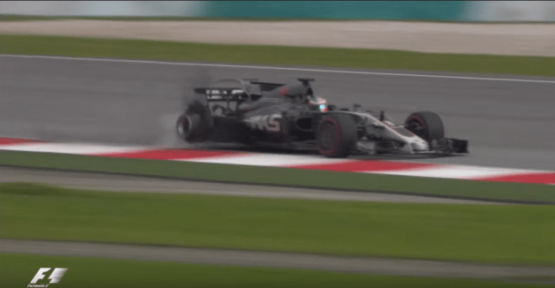 2017 Malaysian GP - Grosjean's crash