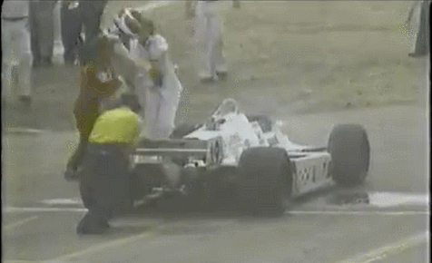 1982 Phoenix race - Rahal pit fire